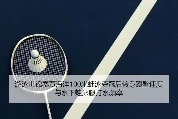 游泳世锦赛覃海洋100米蛙泳夺冠后转身蹬壁速度与水下蛙泳腿打水频率
